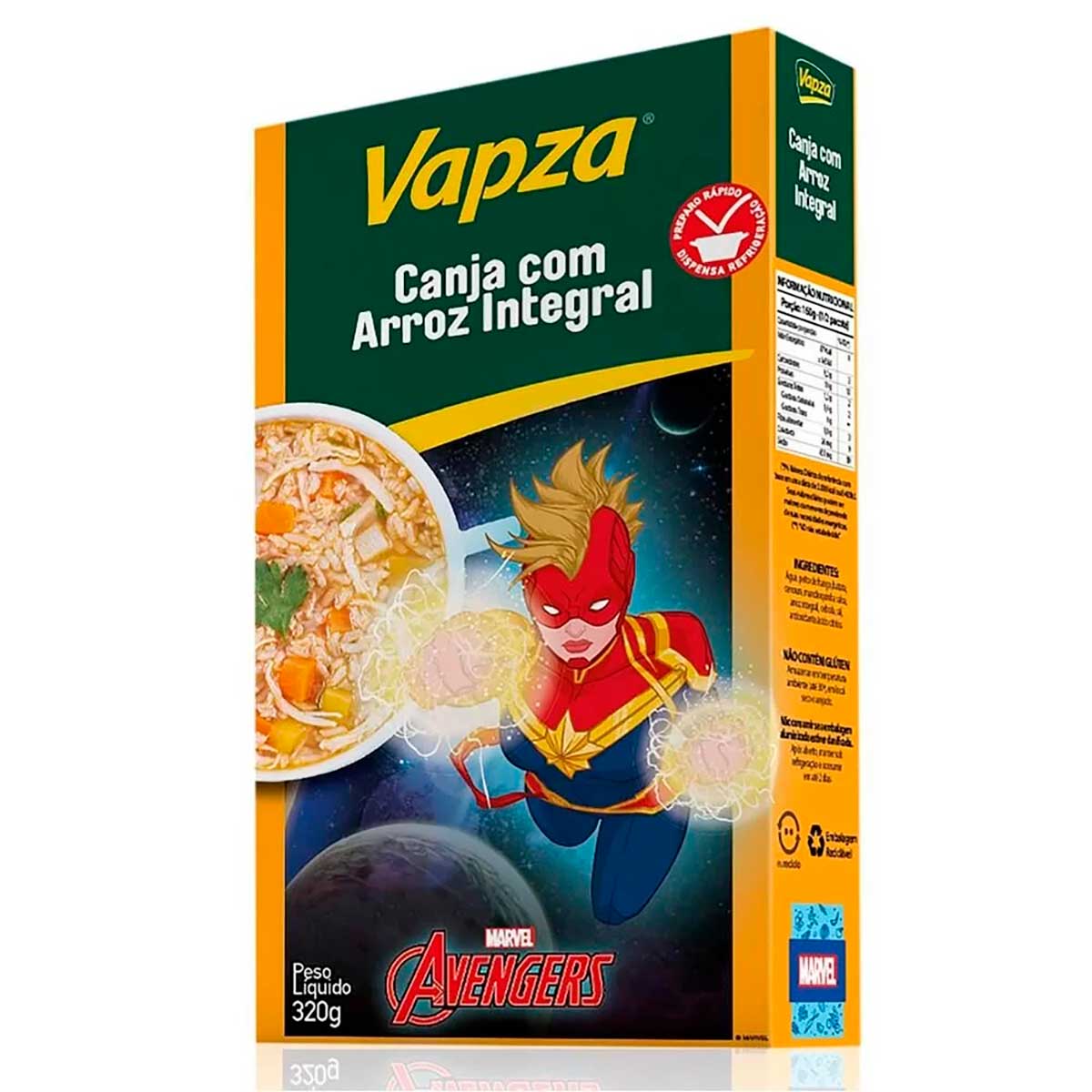 Canja com Arroz Integral Vapza Marvel 320g