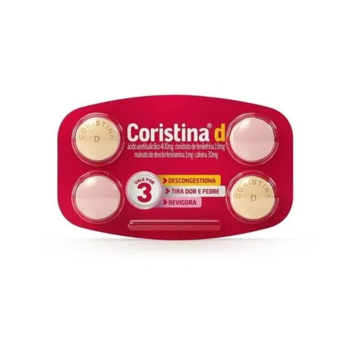 Coristina D Pro 400mg + 4mg + 4mg 4 Comprimidos