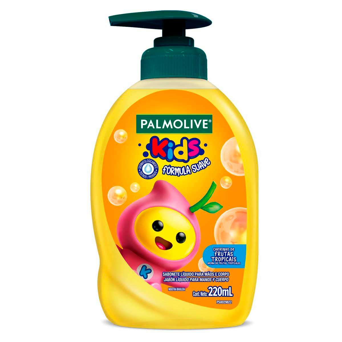 Sabonete Líquido Infantil Mãos e Corpo Frutas Tropicais Palmolive Kids 220ml