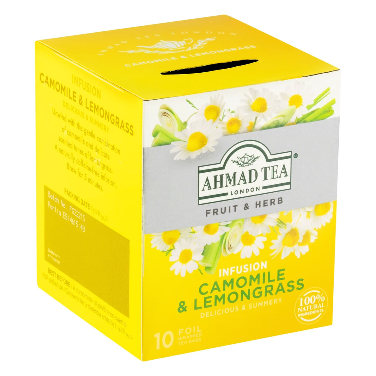 Chá de Camomila e Capim-Limão Ahmad Tea London Fruit &amp; Herb Caixa com 10 Sachês