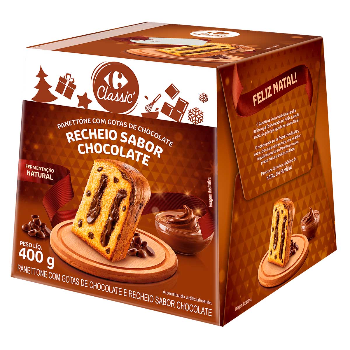 Panetone com Gotas de Chocolate Carrefour Classic 400g