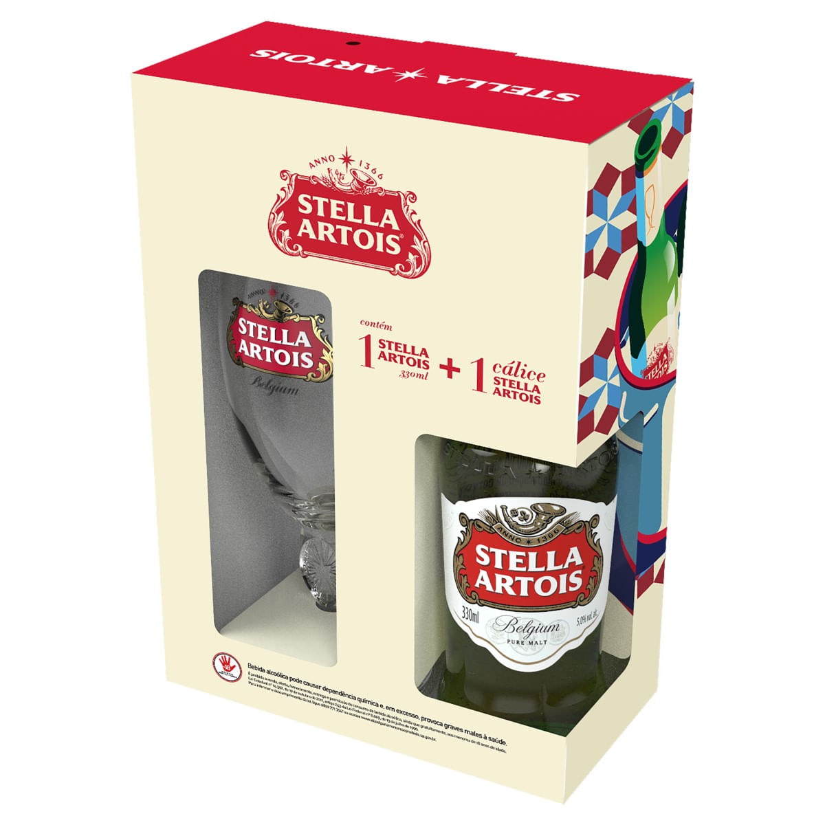 Kit Cerveja Stella Artois Puro Malte 330ml + Taça