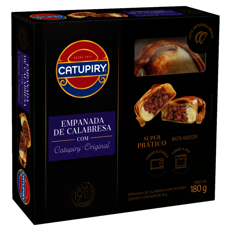 Empanada de Calabresa com Catupiry Original Congelada Caixa com 2 Unidades 180g