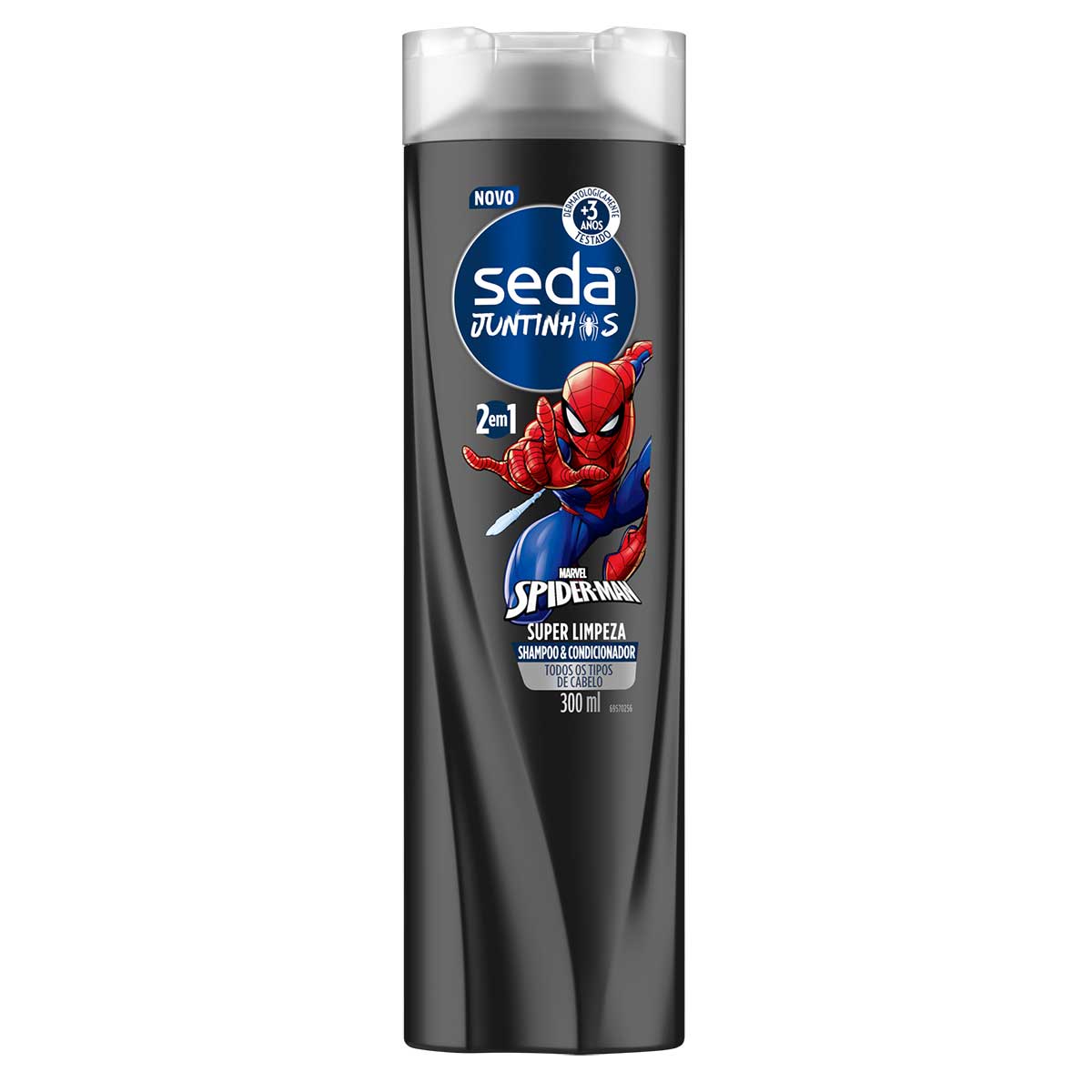 Shampoo Infantil 2 em 1 Spider-Man Seda Juntinhos Super Limpeza 300ml