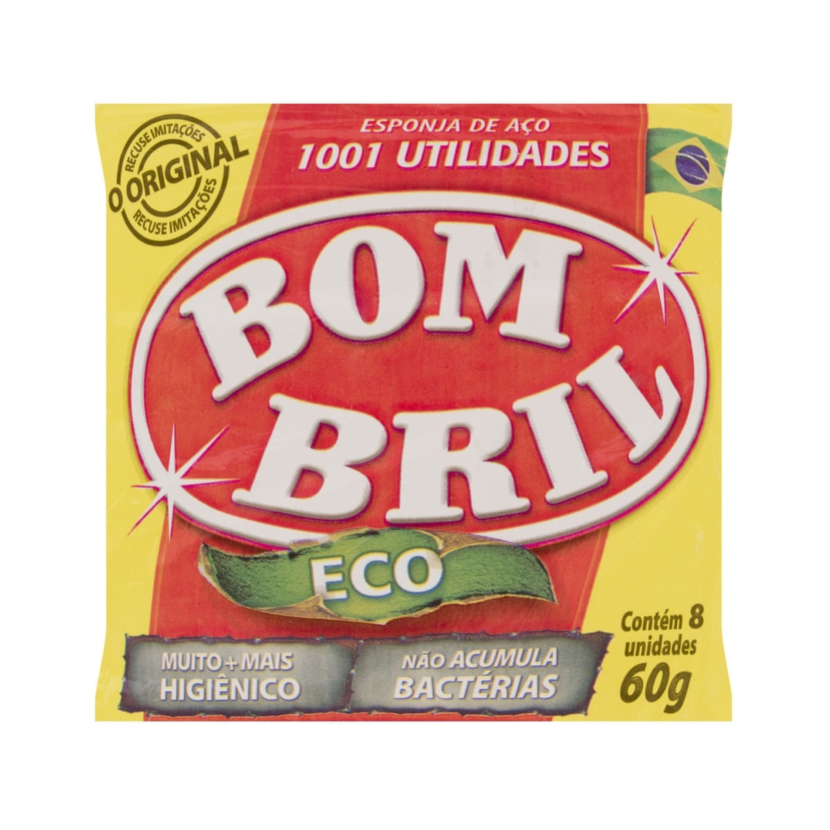 Lã de Aço Bombril com 8 Unidades Cozinha 60g