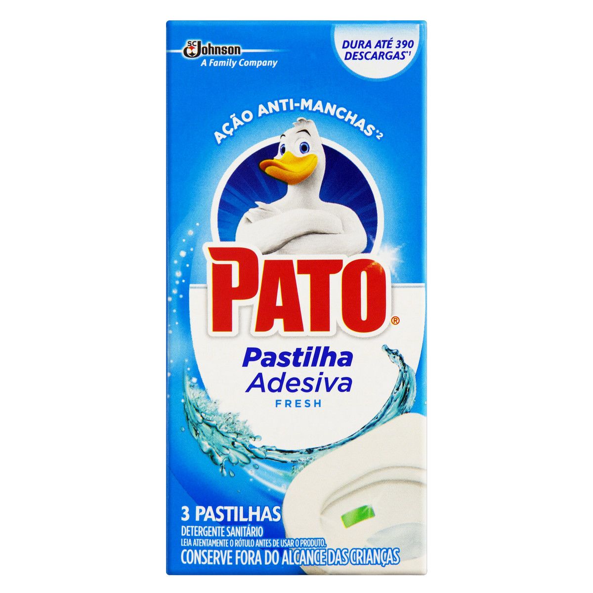 Desodorizador Sanitário Pato Pastilha Adesiva Fresh 3 unidades