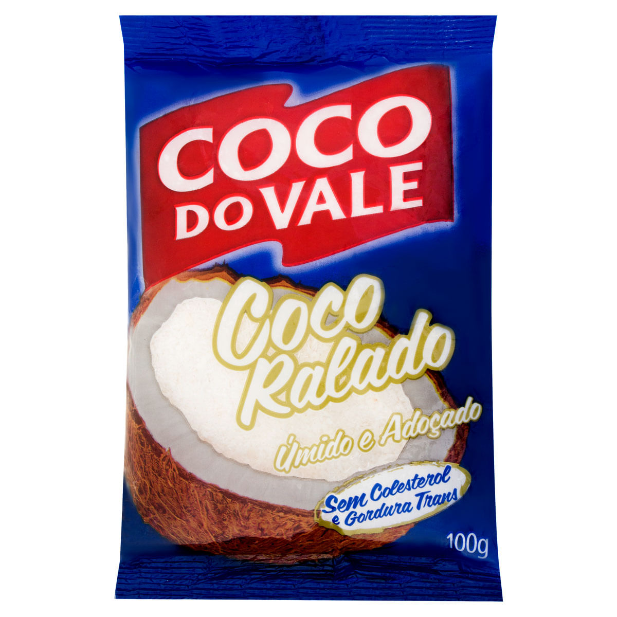 Coco Ralado Úmido Adoçado Coco do Vale Pacote 100 g