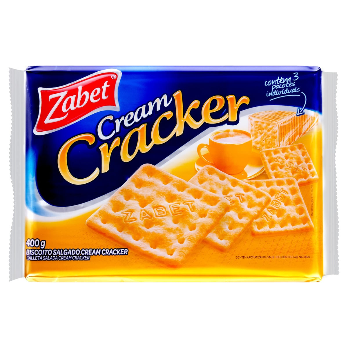 Biscoito Cream Cracker Zabet Pacote 400g