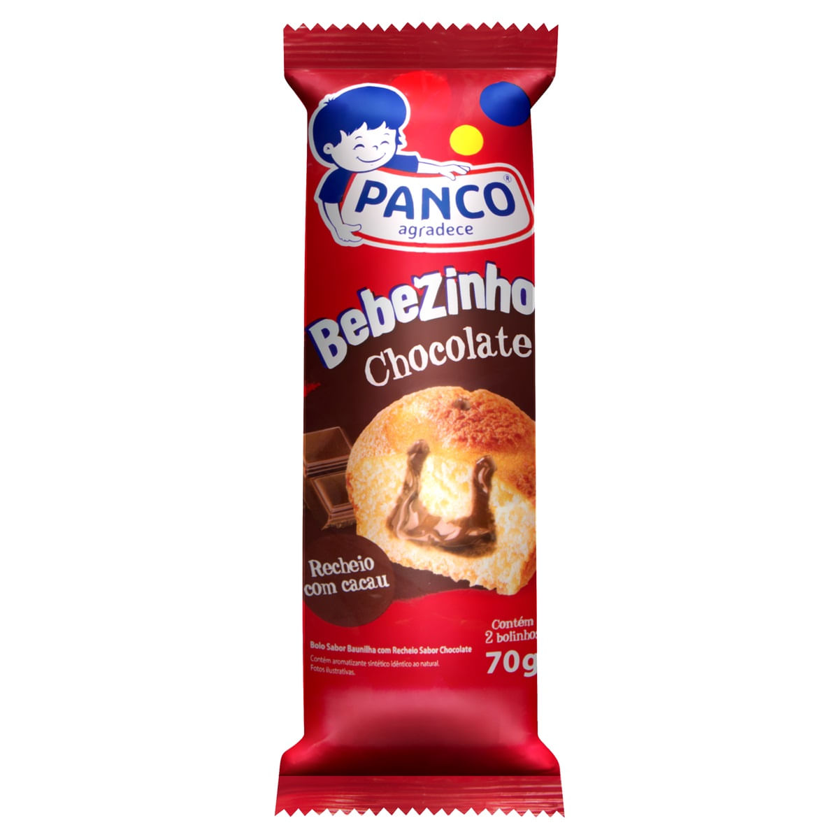 Bolinho Baunilha com Chocolate Panco Bebezinho 70g 2 Unidades