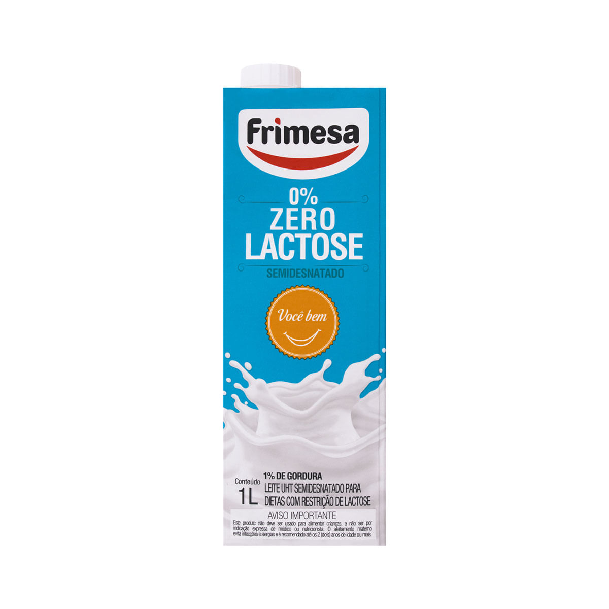 Leite UHT Semidesnatado Zero Lactose Frimesa Caixa com Tampa 1L