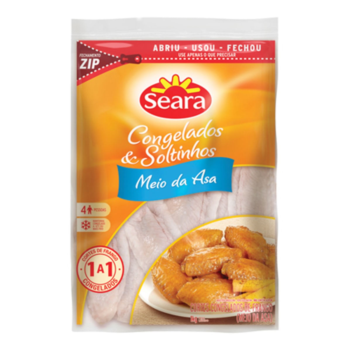 Meio da Asa de Frango Congelado Seara 1 kg