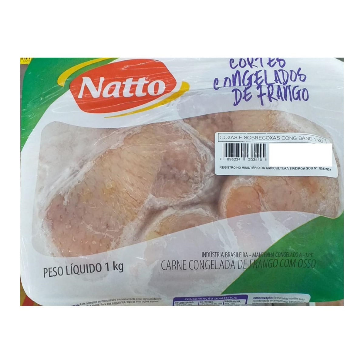 Coxa com Sobrecoxa de Frango Congelado Natto 1 kg