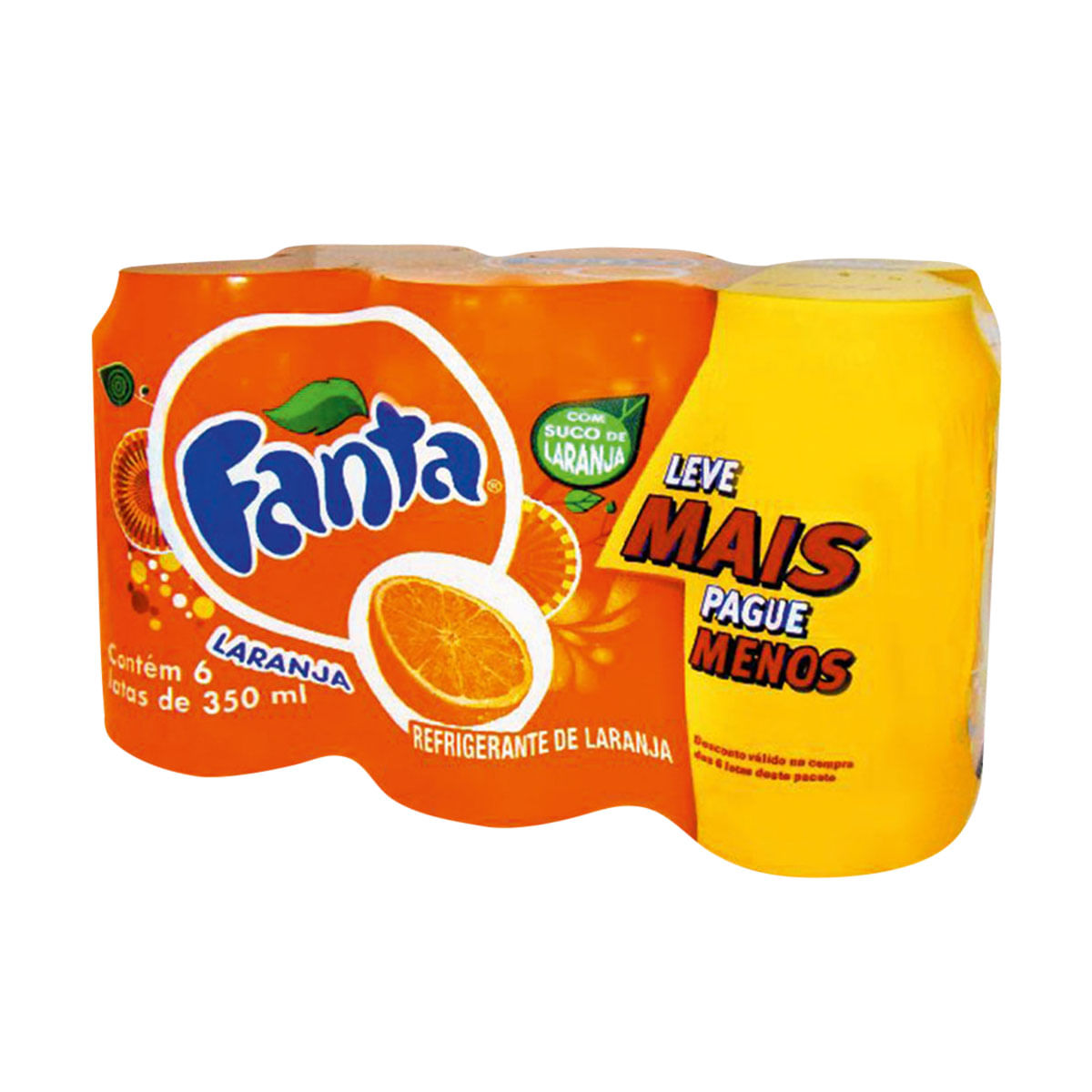 Fanta Laranja 350ml Pack com 6 unidades