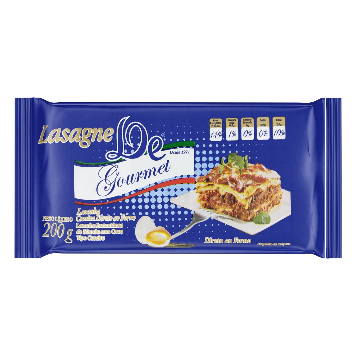 Massa para Lasanha De Gourmet 200g