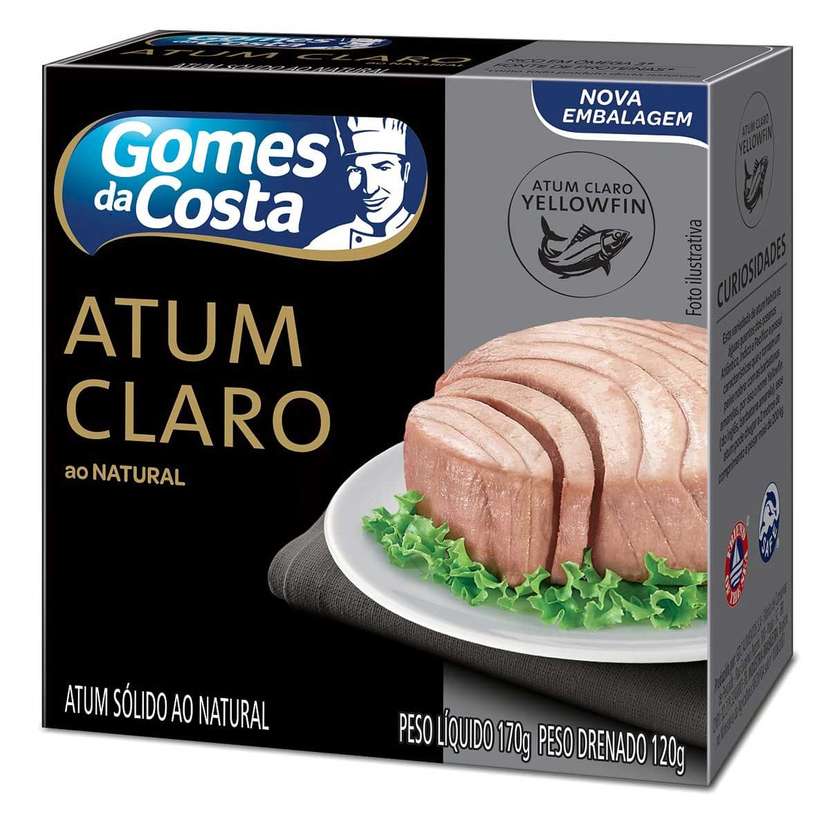 Atum Sólido ao Natural Light Gomes da Costa Premium 170g