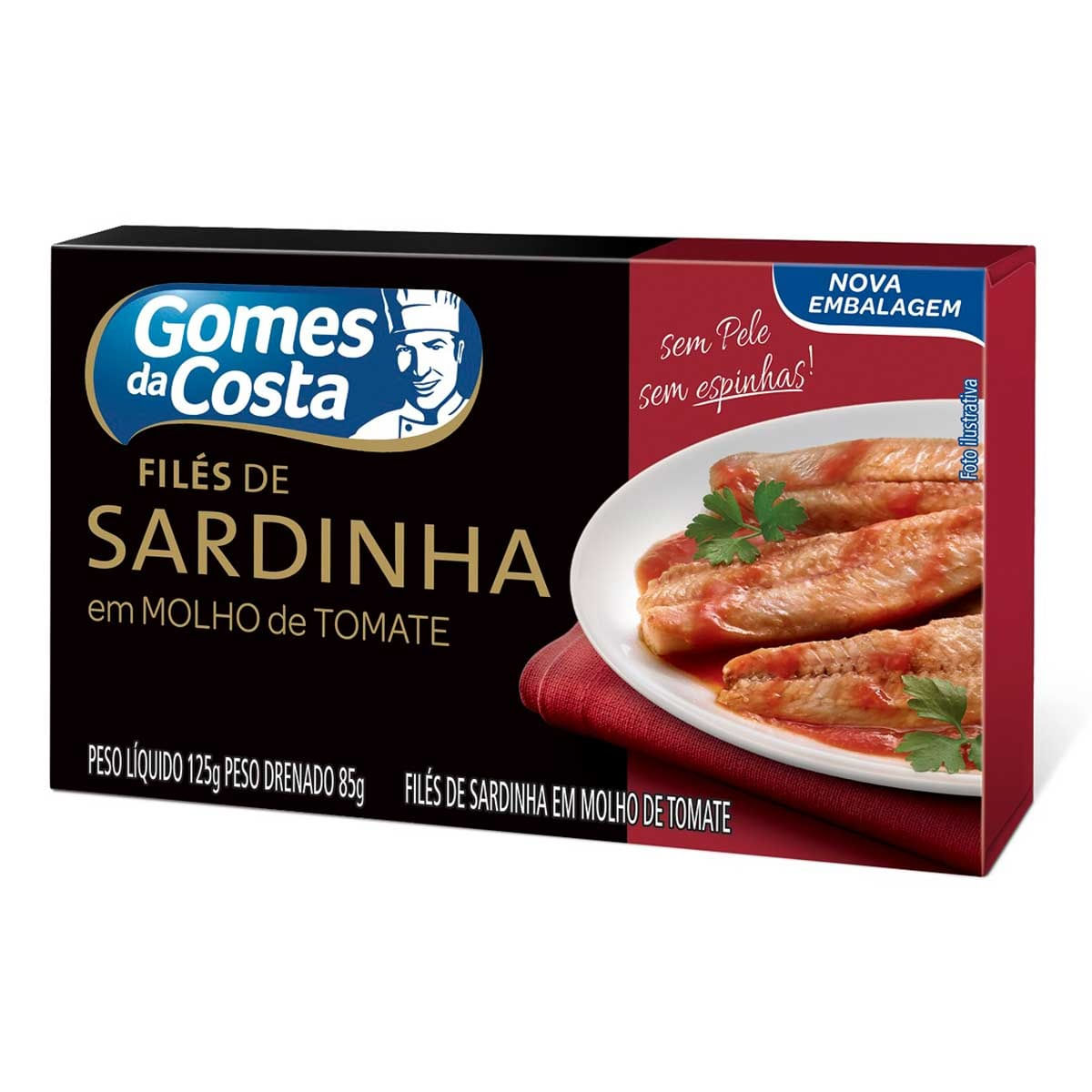 Filé de Sardinha em Molho de Tomate sem Espinha Gomes da Costa Premium 125g