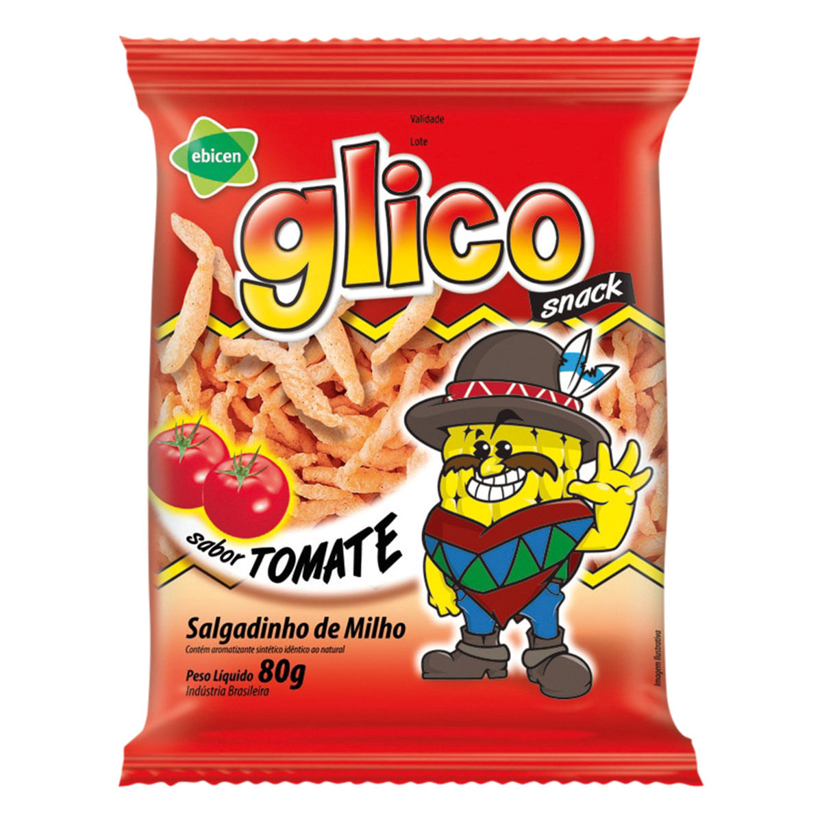 Salgadinho Glico Sabor Tomate 80g