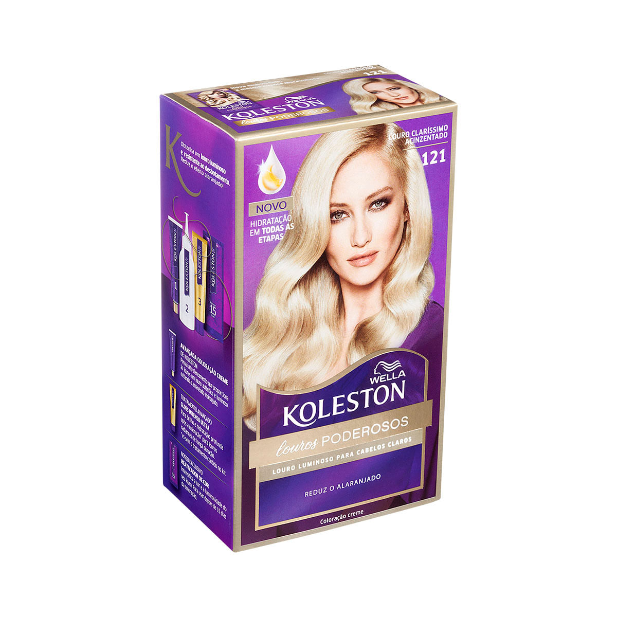 Kit tintura 121 louro claríssimo acizentado Wella Koleston