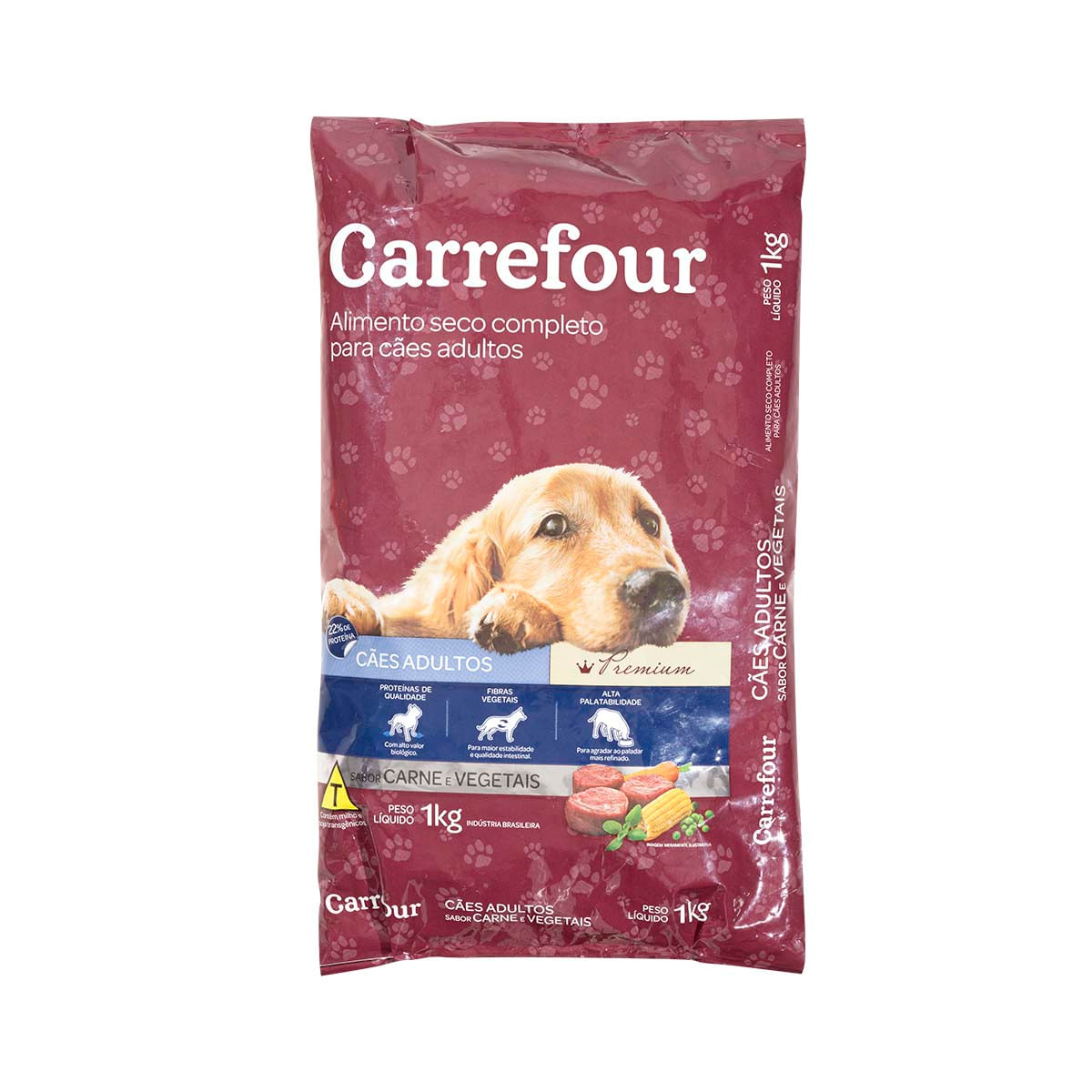 Ração para Cachorro Adulto Carrefour Premium Carne e Vegetais 1Kg