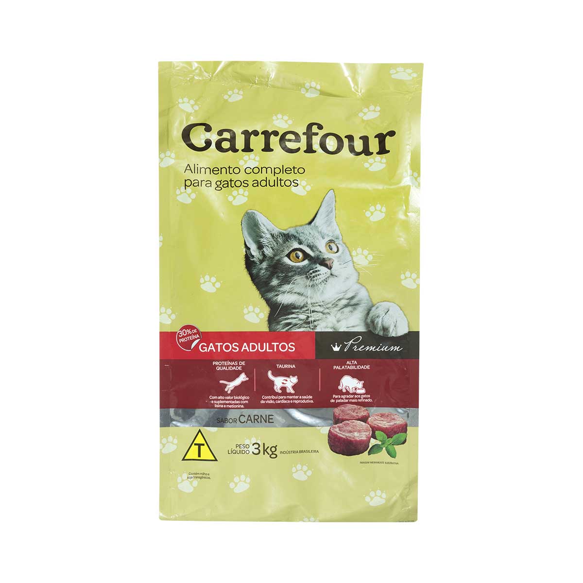 Ração para Gato Adulto Carrefour Carne 3Kg