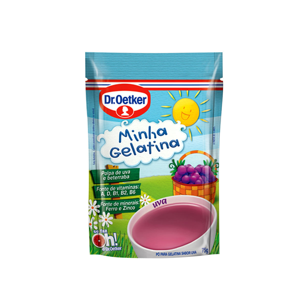 Gelatina Sabor Uva Dr. Oetker Minha Gelatina 75g