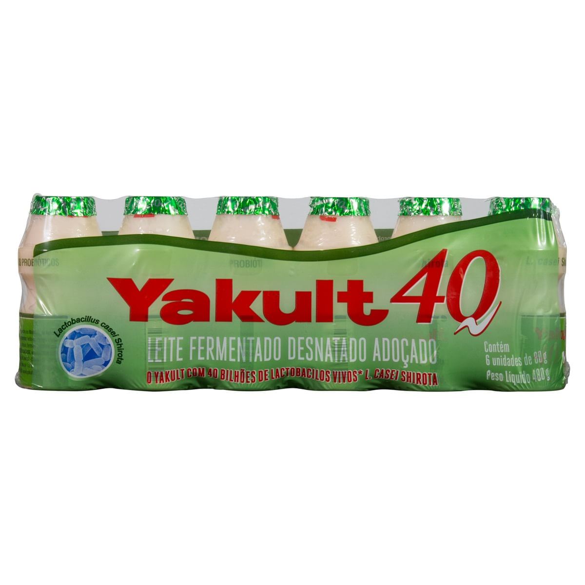 Leite Fermentado Desnatado Yakult 40 - 80g 6 Unidades