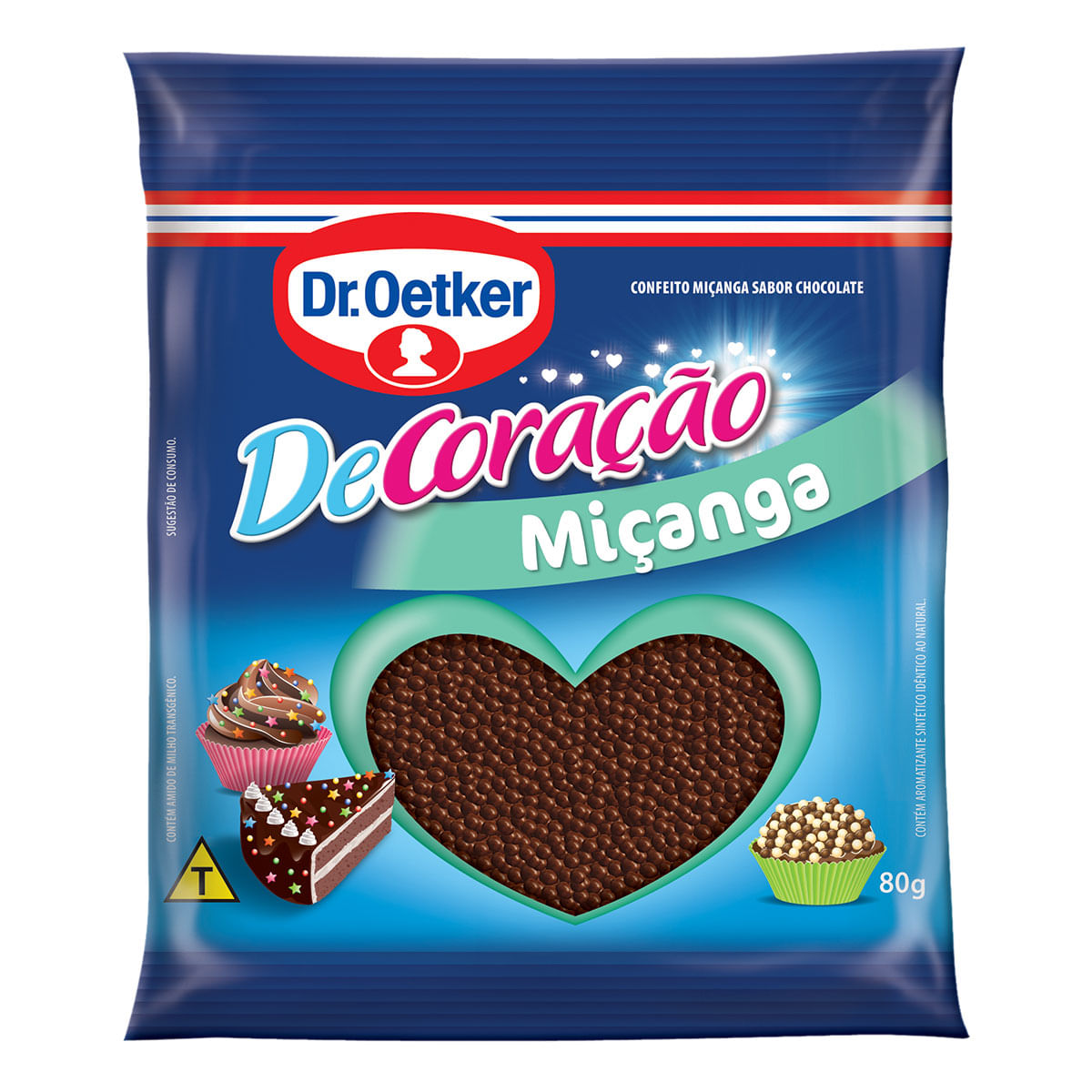 Confeito Marrom de Chocolate Dr. Oetker Miçanga DeCoração 80g