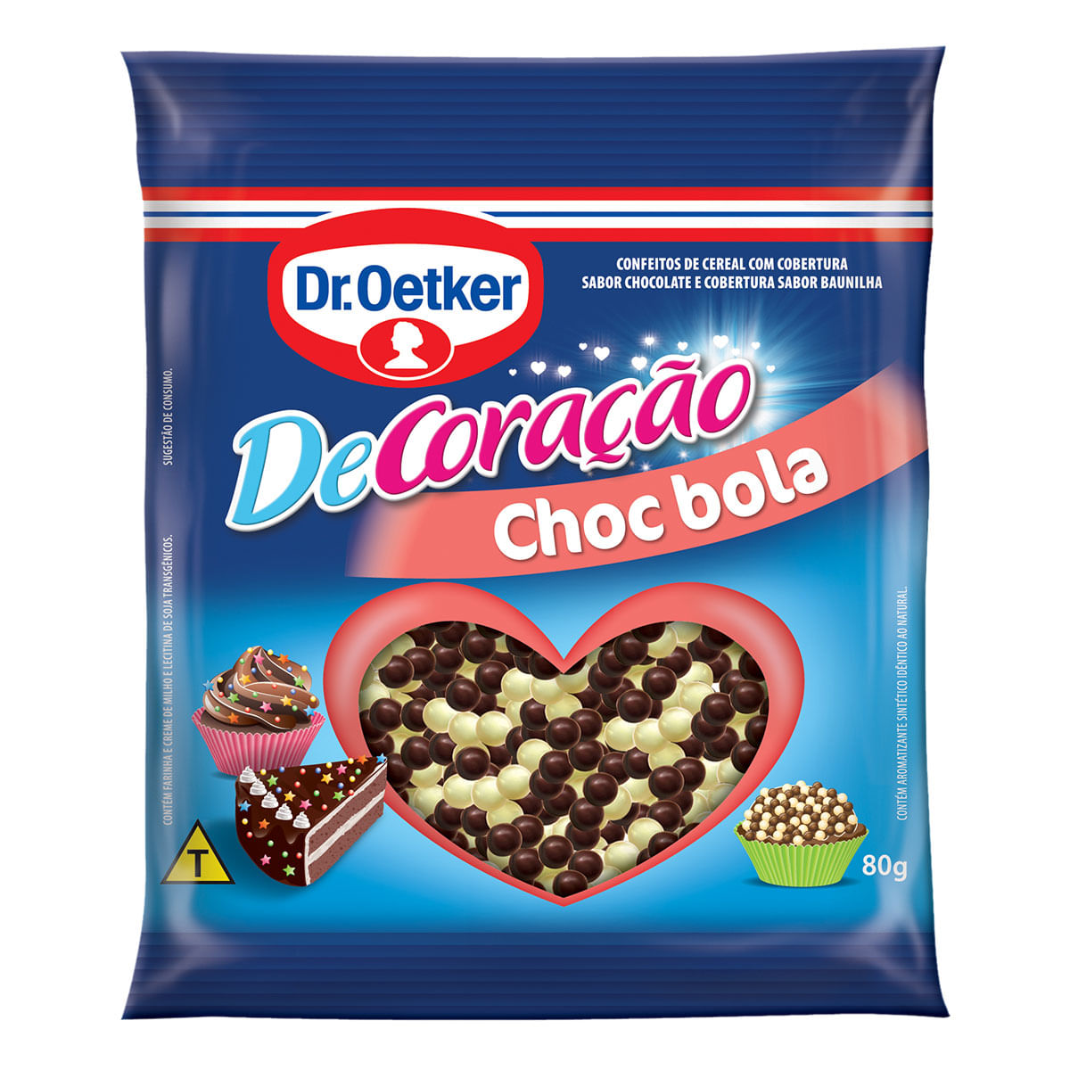 Confeito Marrom de Chocolate Dr. Oetker Choc Bola DeCoração 80g