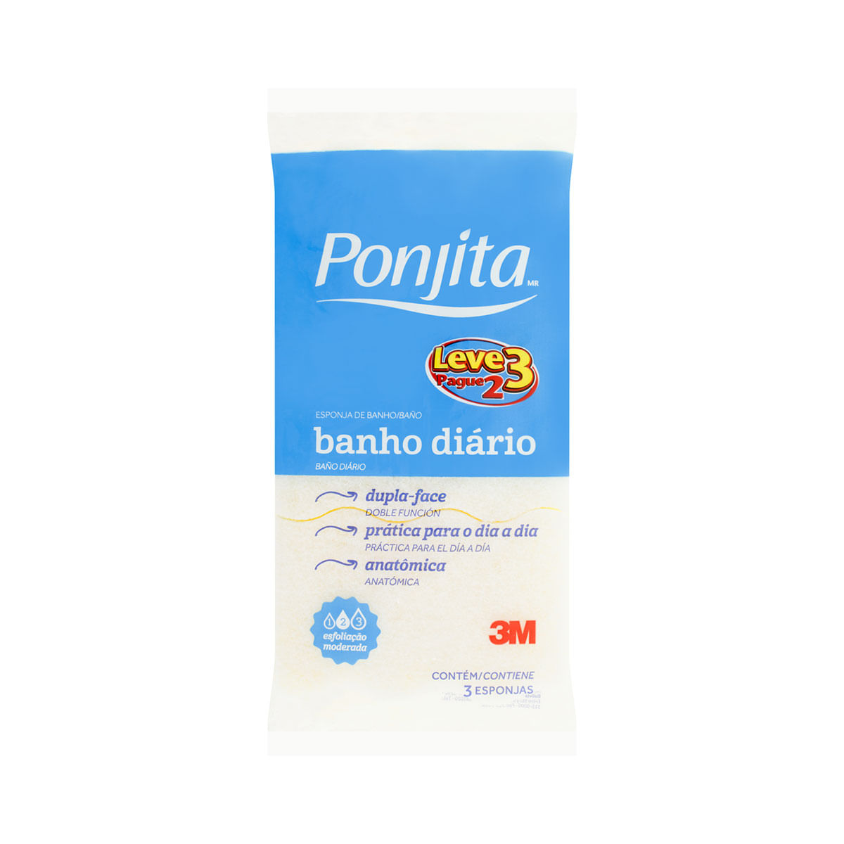 Esponja Retangular para Banho Ponjita Amarela