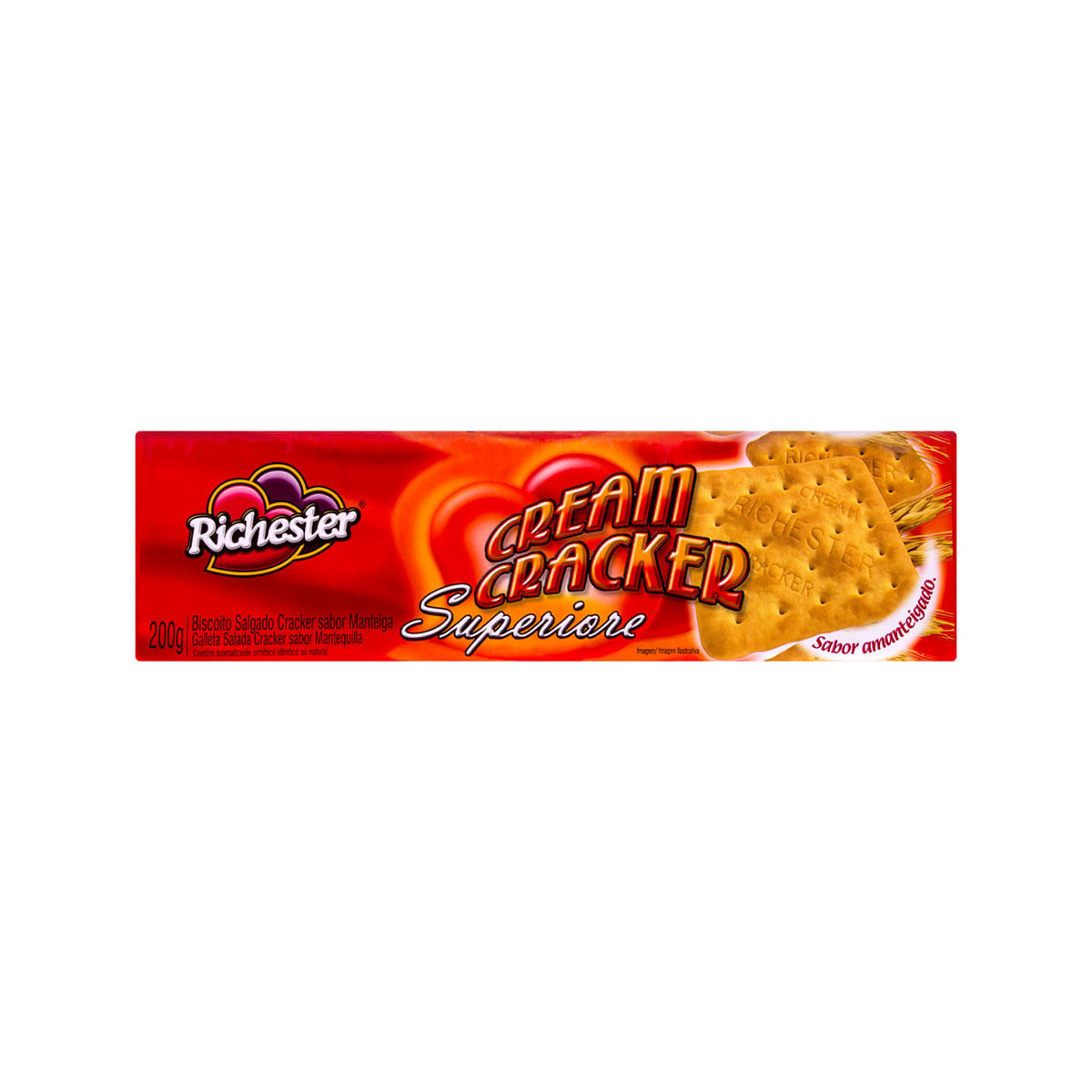 Biscoito Cream Cracker Amanteigado Richester Superiore Pacote 200g