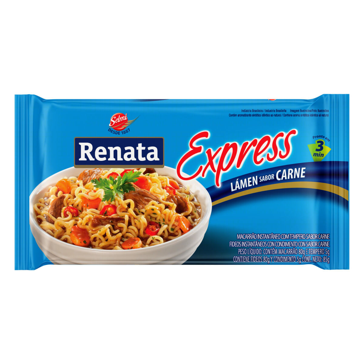 Macarrão Instantâneo Lámen com Tempero Carne Renata Express Pacote 85 g