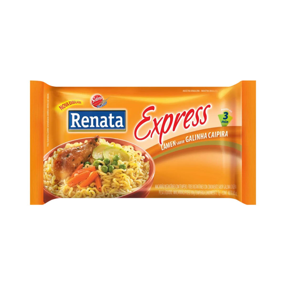 Macarrão Instantâneo Renata Express Sabor Galinha Caipira 85g