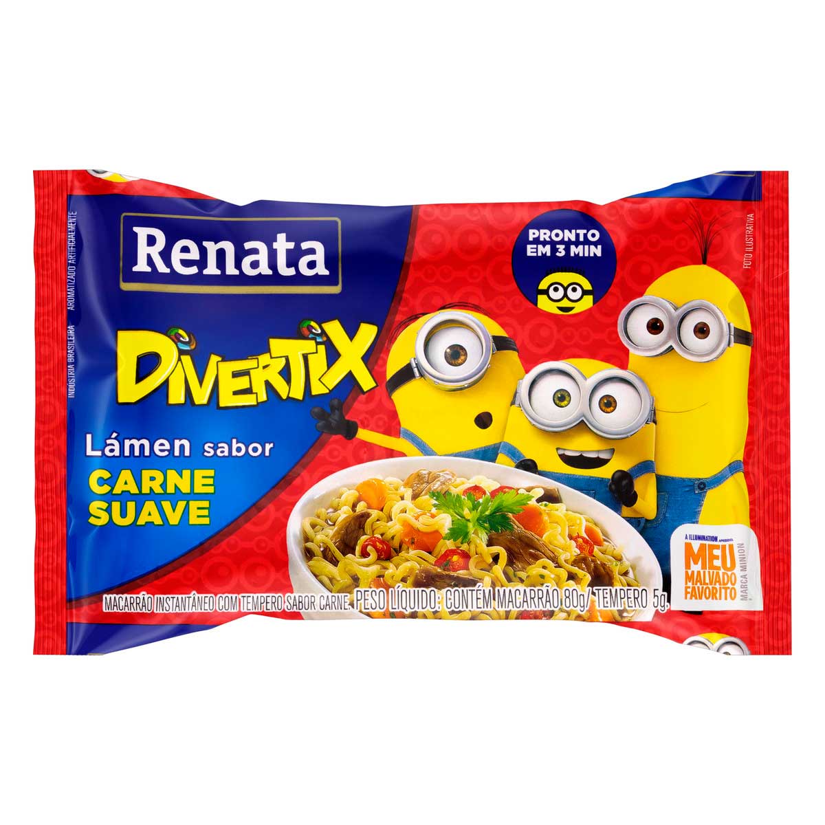 Macarrão Instantâneo de Carne Suave Renata Divertix 85 g