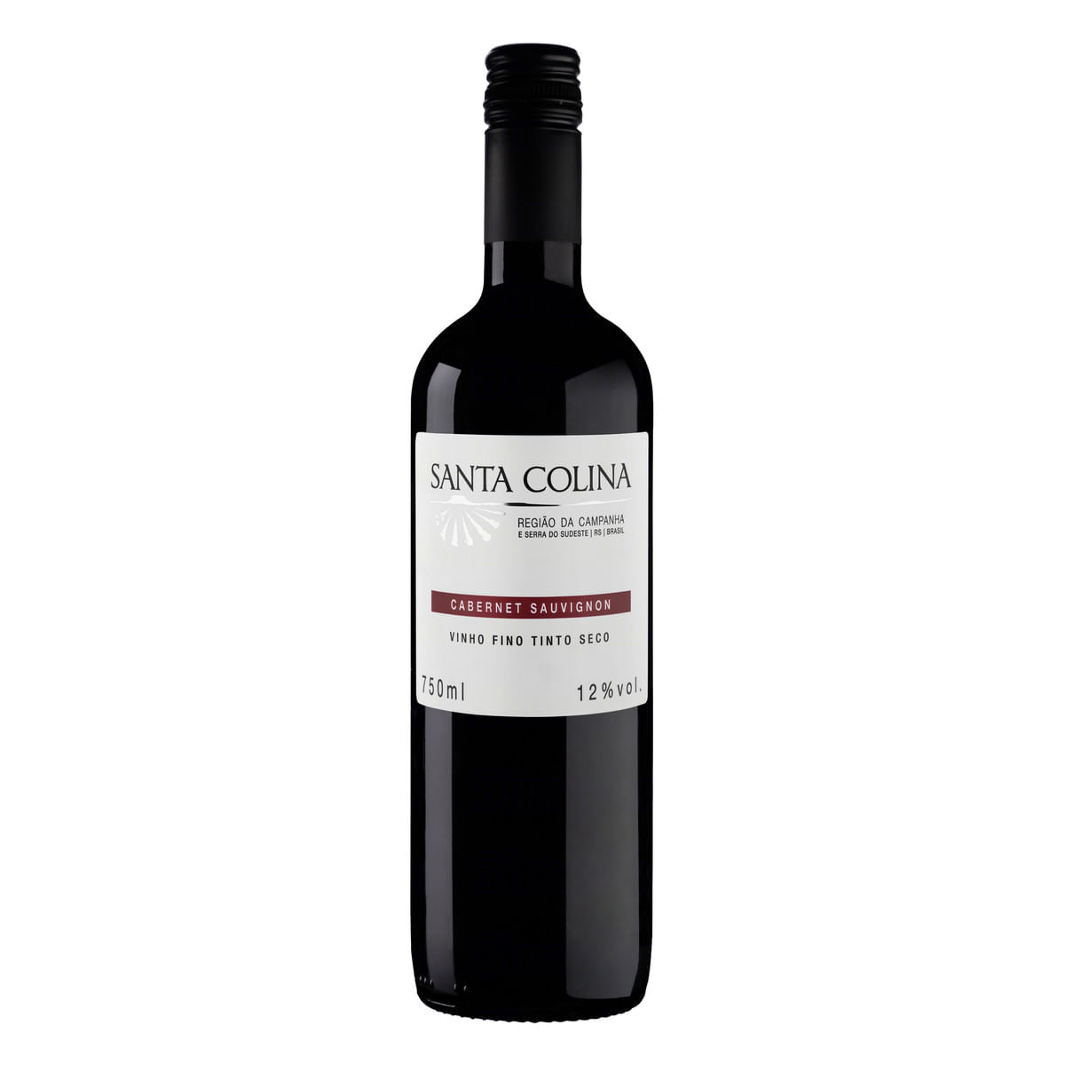 Vinho Brasileiro Tinto Seco Santa Colina Cabernet Sauvignon Campanha e Serra do Sudeste Garrafa 750 ml