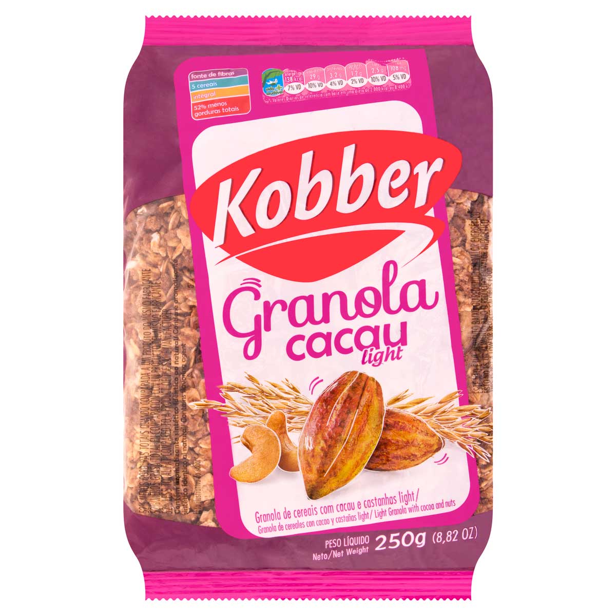 Granola Light Cacau Kobber Pacote 250 g