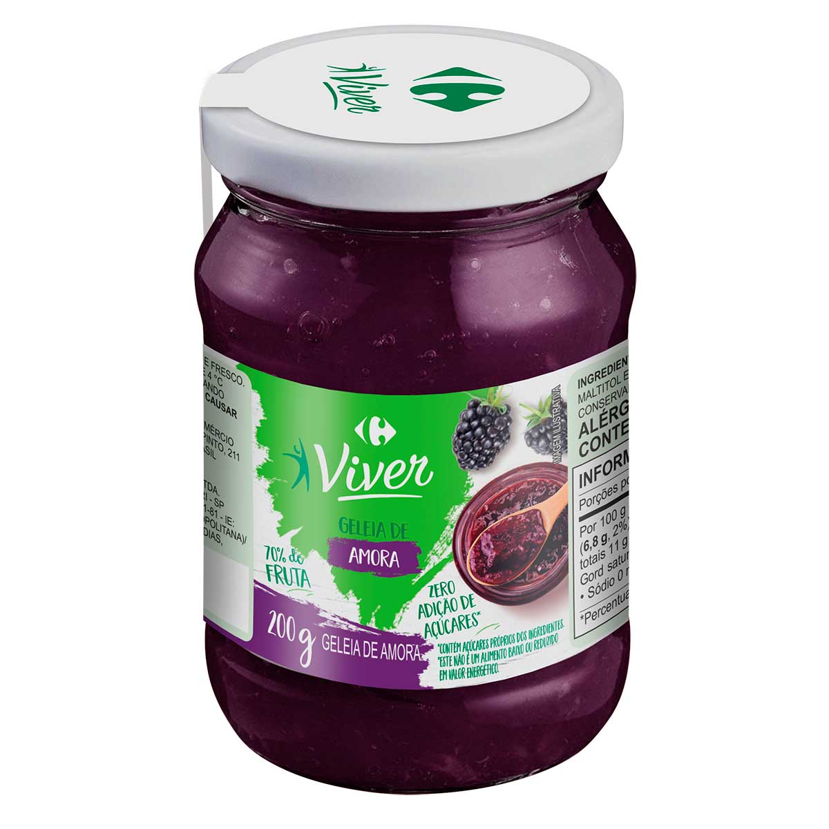 Geleia de Amora Diet Carrefour Viver 200 g