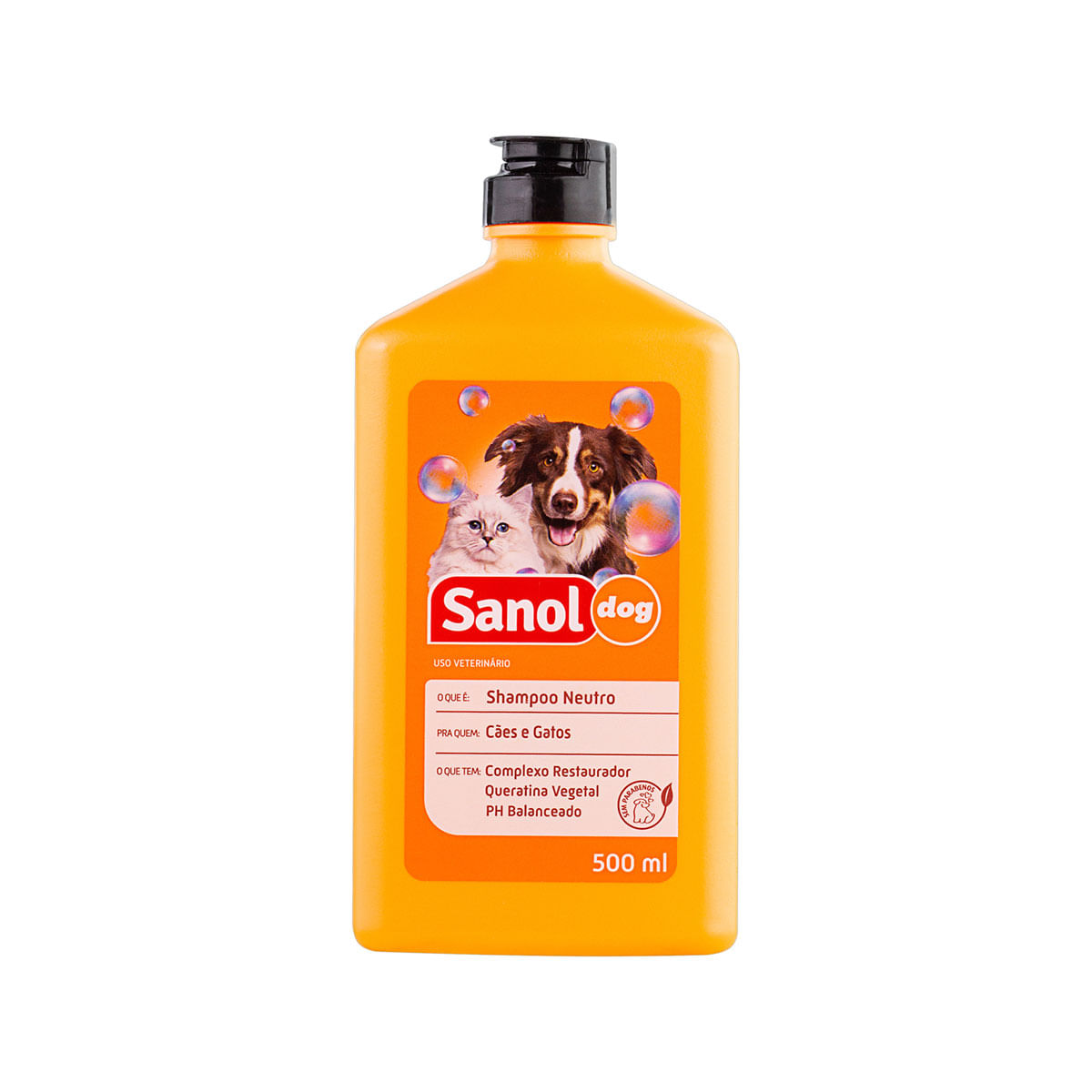 Shampoo para Uso Veterinário Neutro Sanol Dog Frasco 500ml