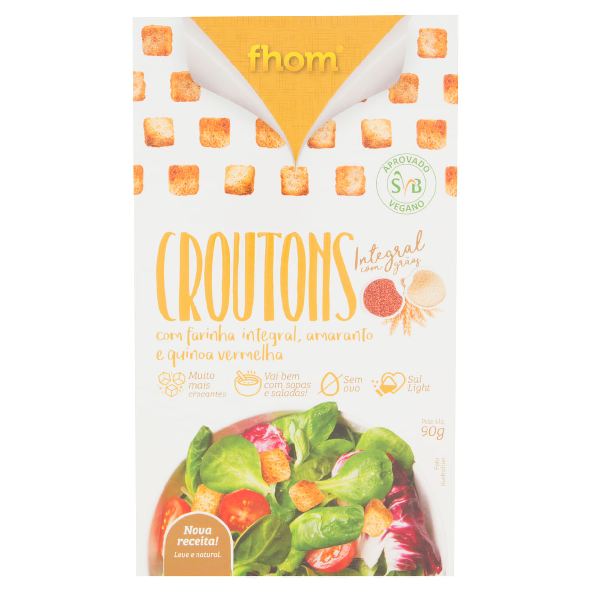 Crouton Salgado Vegano Quinoa e Amaranto Tradicional Fhom 90g