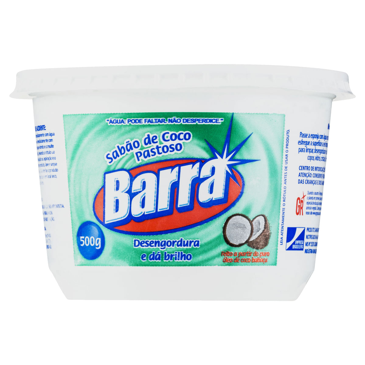 Sabão de Coco Pastoso Barra 500g