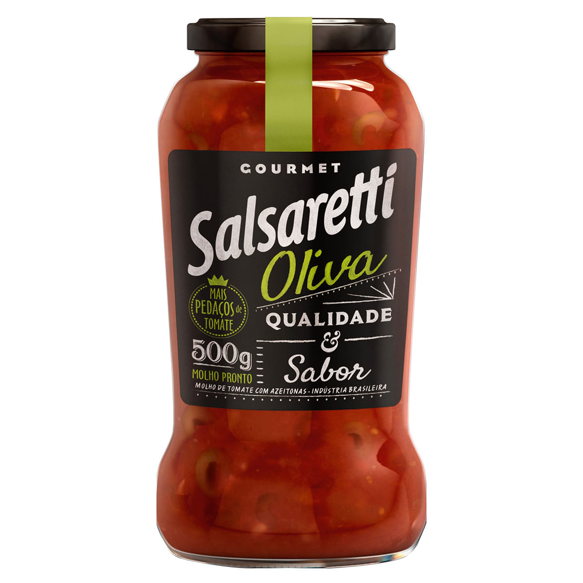 Molho de Tomate Oliva com Azeitonas e Pedaços de Tomate Salsaretti Gourmet 500g