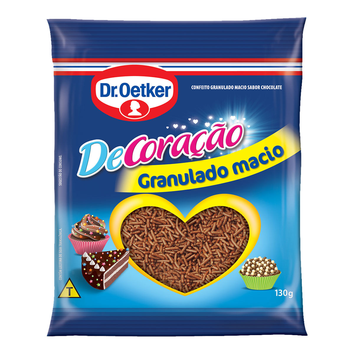 Granulado Chocolate Hidrogenado ao Leite Dr. Oetker De Coração 130g