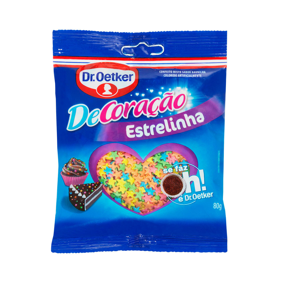 Confeito de Estrela Colorido Dr Oetker De Coração 80g