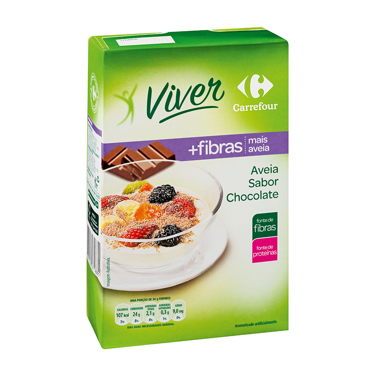 Aveia em Flocos Sabor Chocolate Carrefour Viver 250g