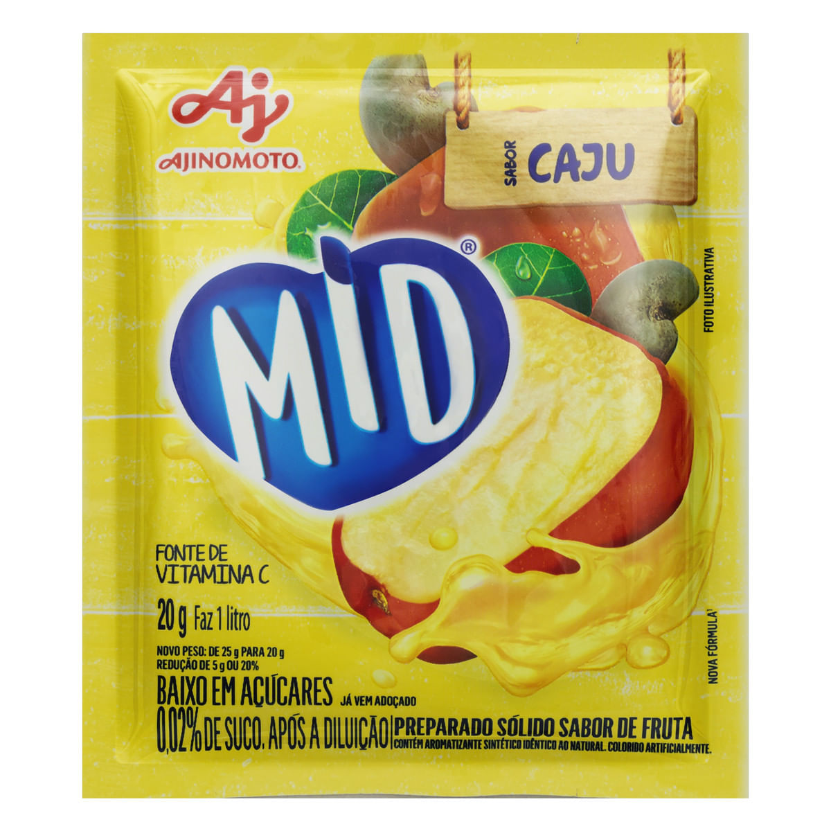 Refresco em Pó Mid Caju 20 g