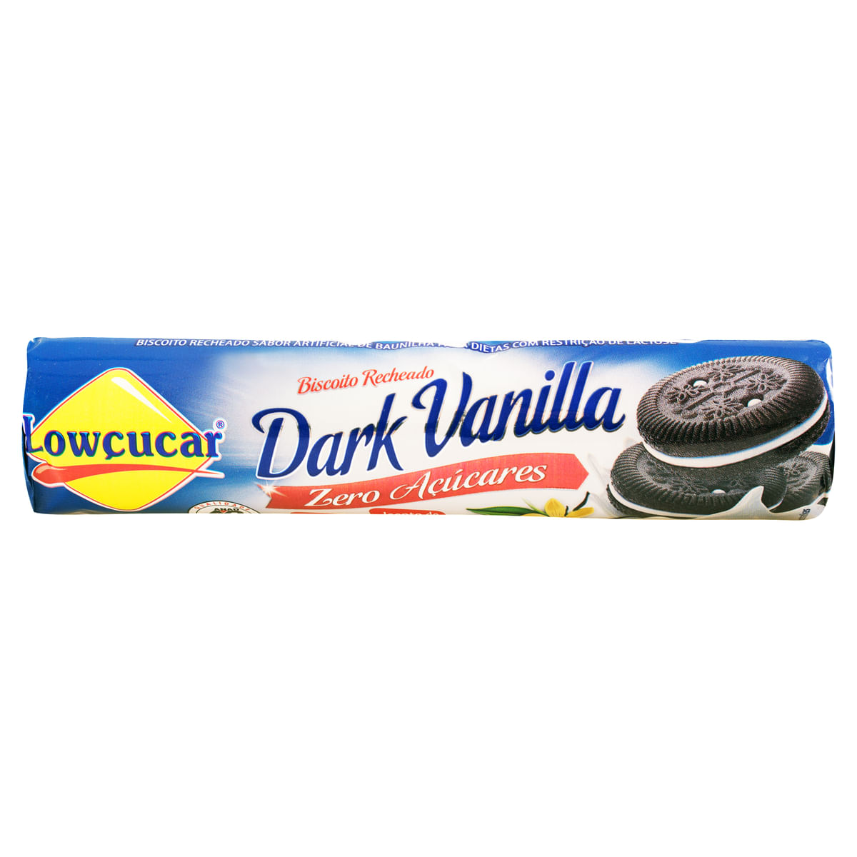 Biscoito Recheado Dark Vanilla Lowçucar Zero Açúcar e Lactose 120 g