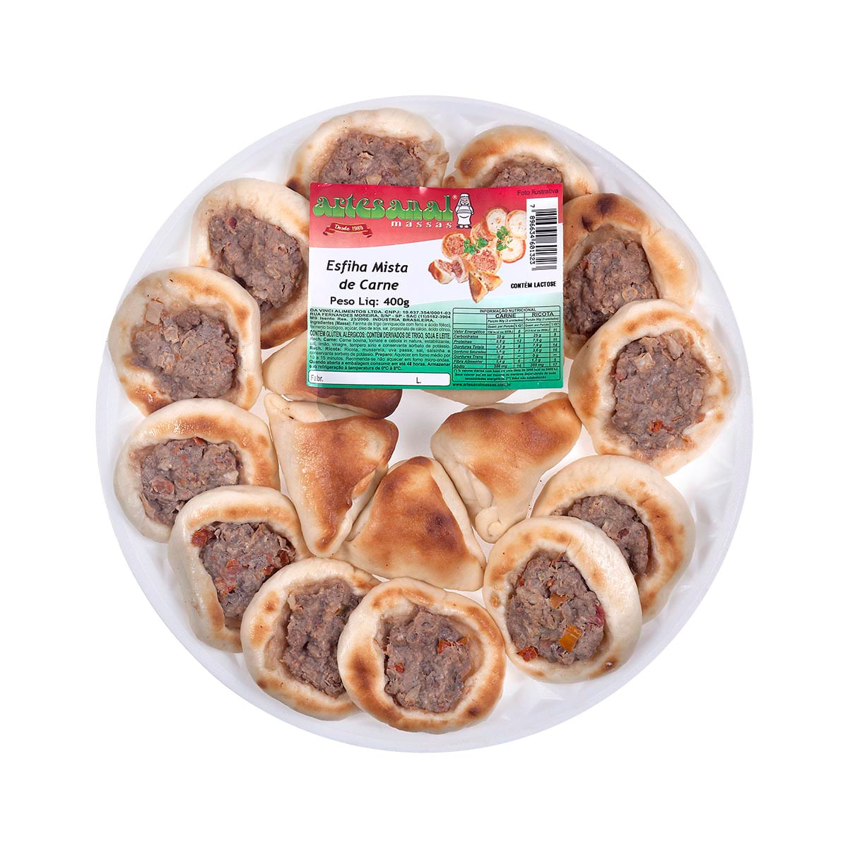 Mini Esfihas de Carne Artesanal Massas 400g