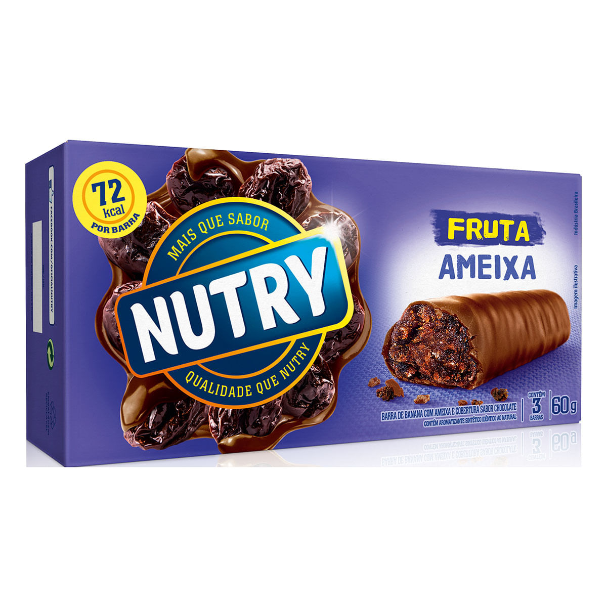 Barra de Fruta sabor Ameixa com Chocolate Nutry 3 unidades