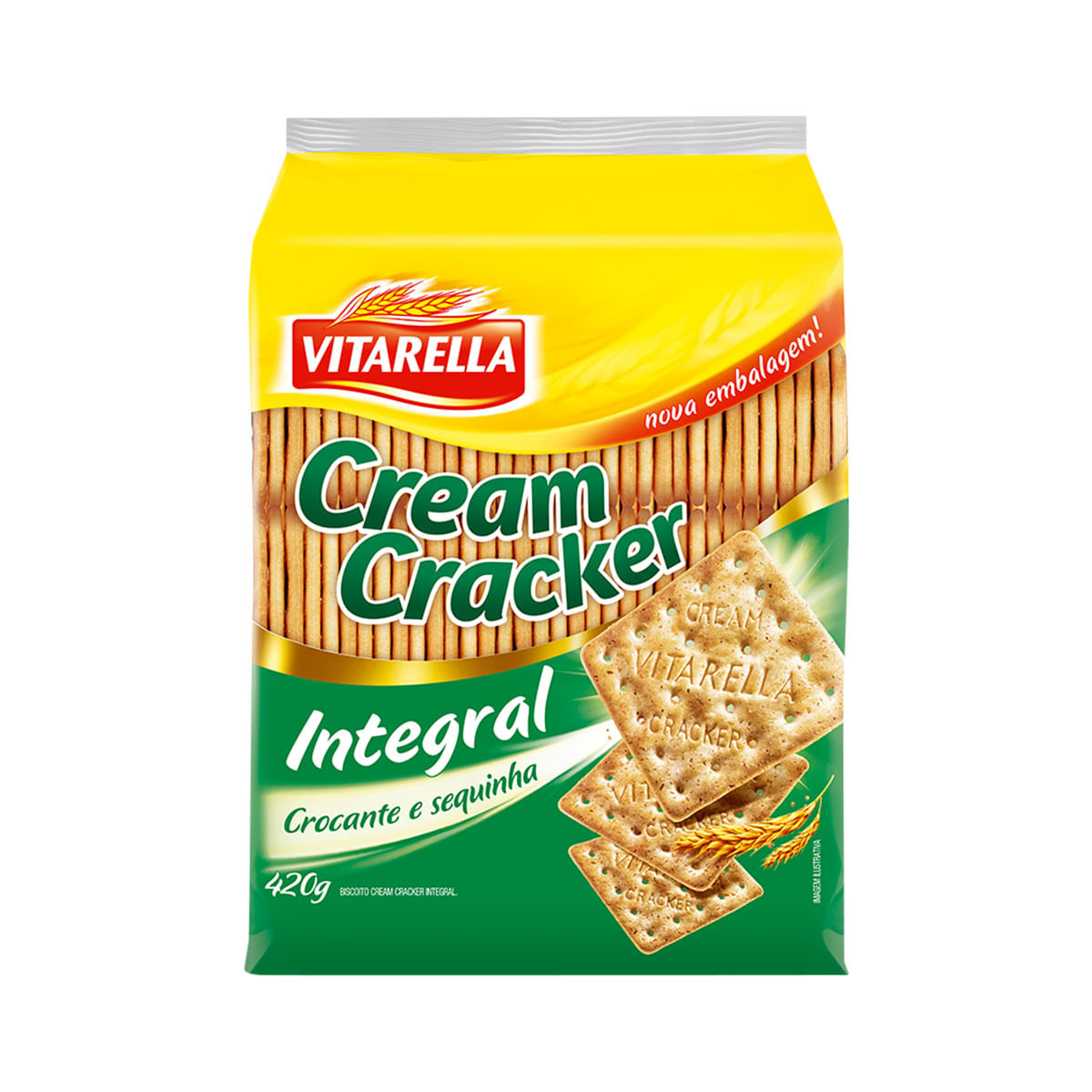 Biscoito Cream Cracker Integral Vitarella 420g