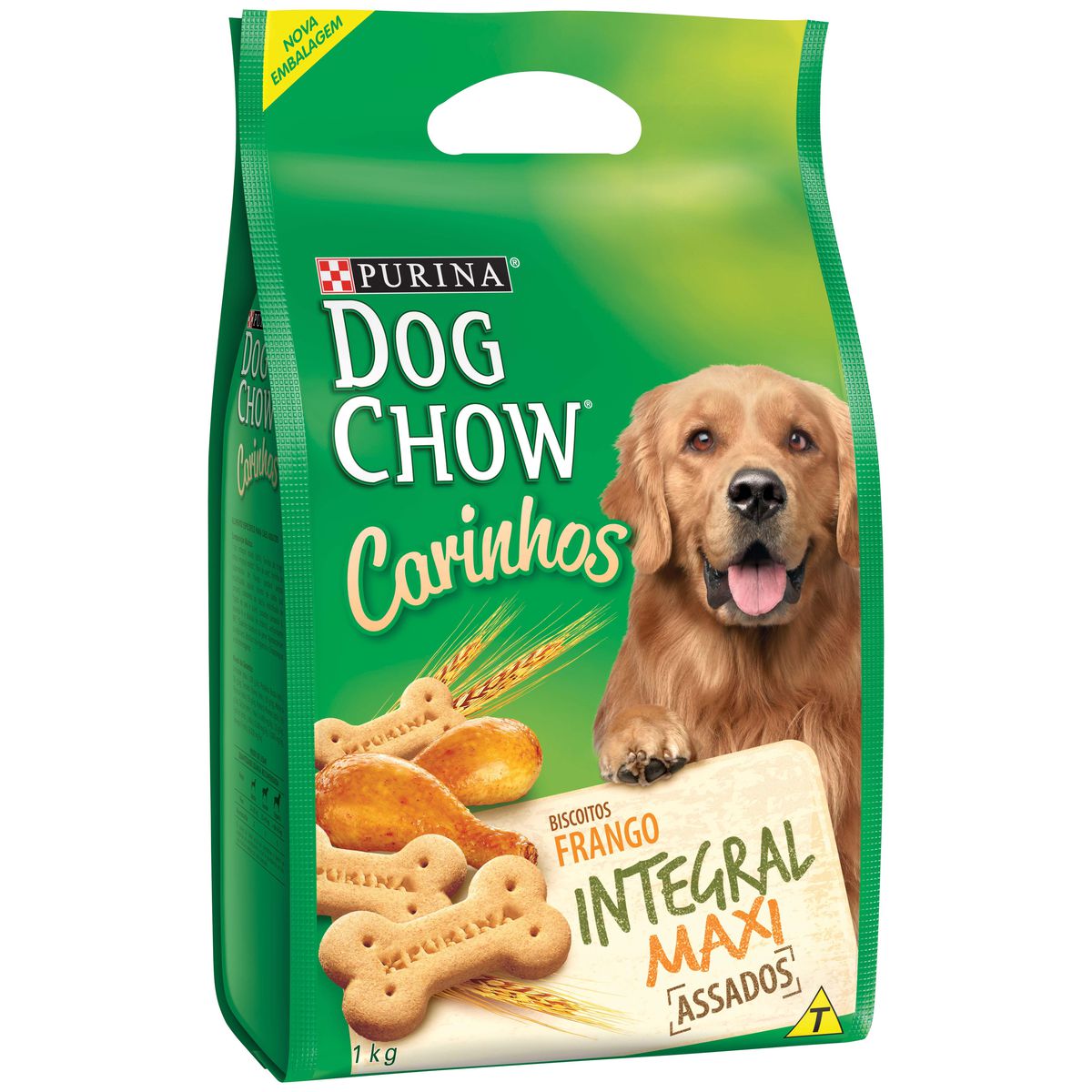 Biscoito Integral Maxi para Cachorro Purina Dog Chow Carinhos Frango 1Kg