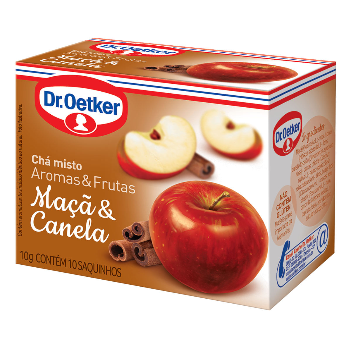 Chá Maçã e Canela Dr. Oetker Caixa com 10 Sachês 10g